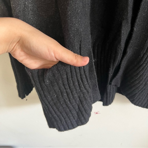 Aritzia Babaton Azure Skies Cashmere Wool Black Open Front sweater cardigan S - Picture 6 of 11